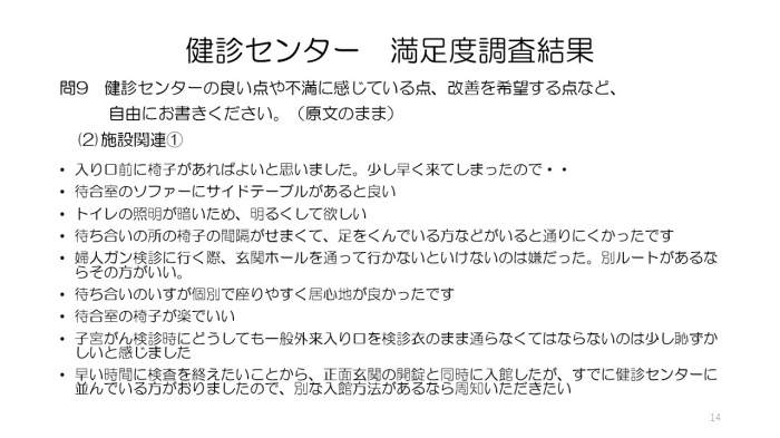 令和4年人間ドック受診者満足度調査⑭