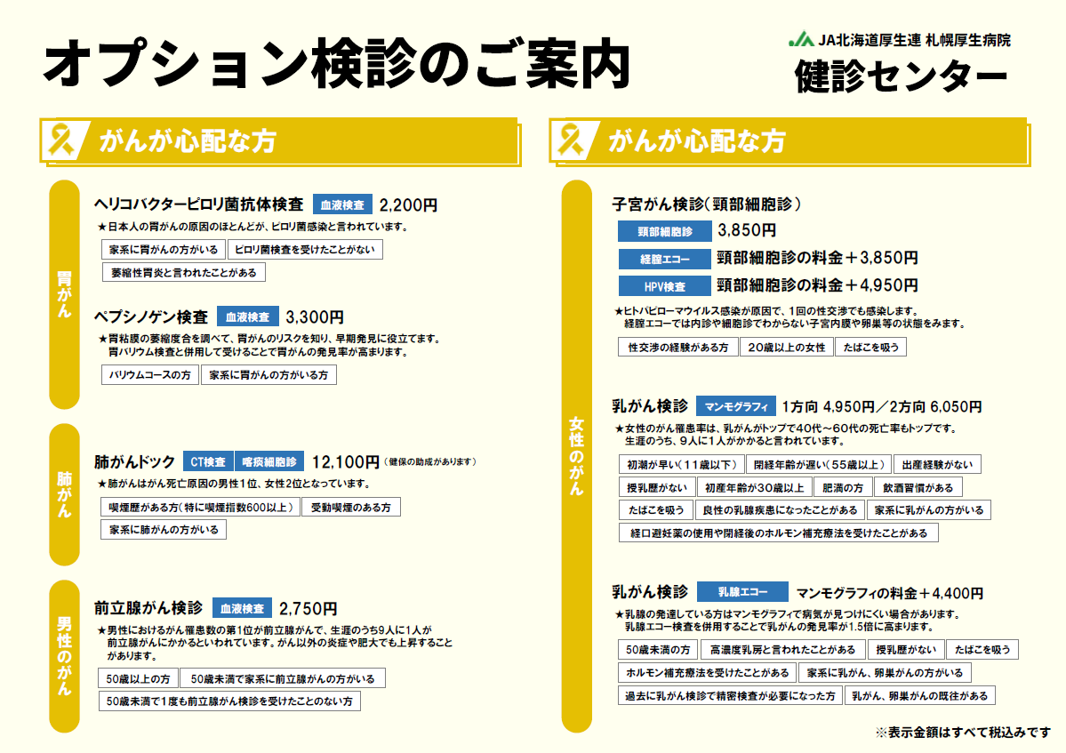 オプション検診のご案内1