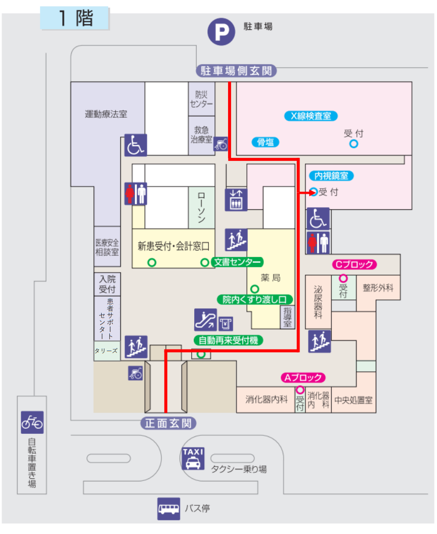 内視鏡室への案内図