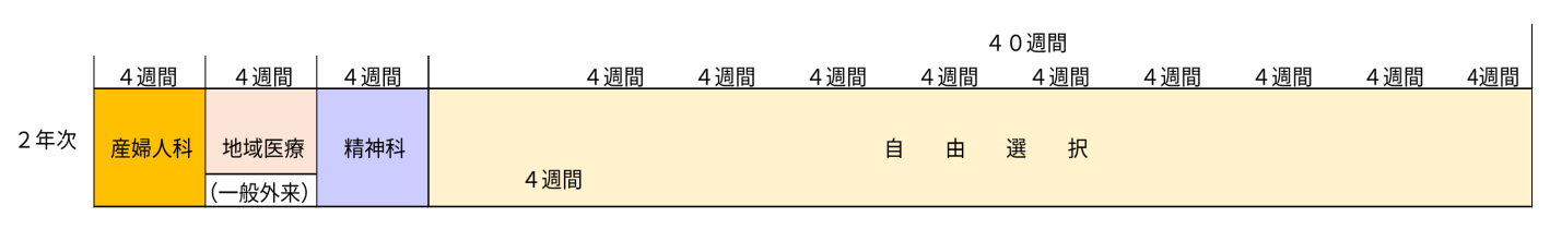 初期臨床研修プログラム図　2年目